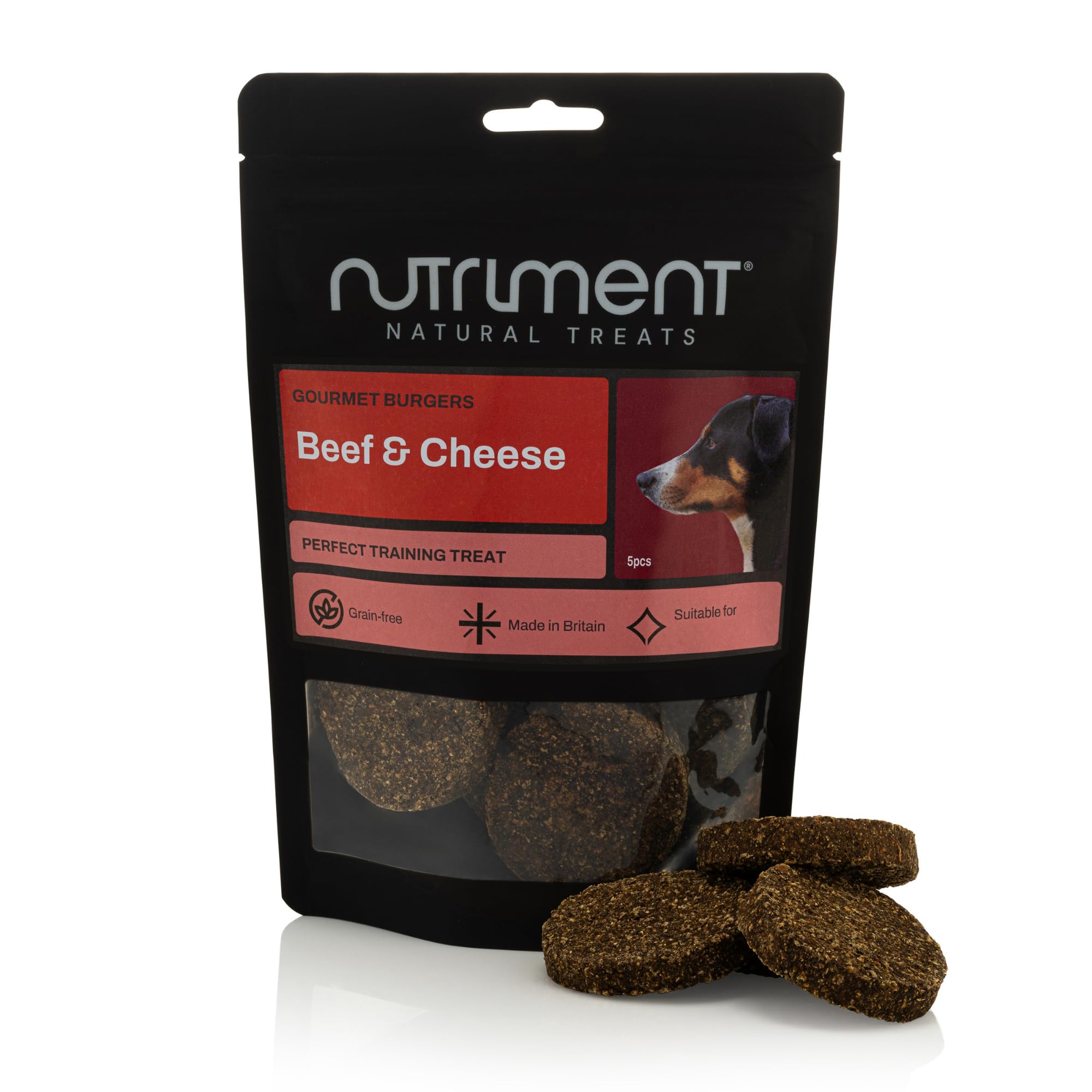 Natural Treats Gourmet Beef & Cheese Burgers (5pcs) Grain Free Low Fat High Protein Treats