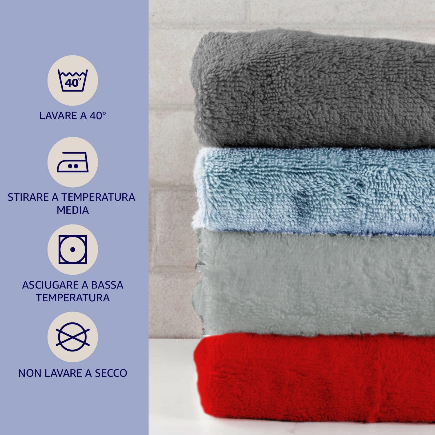 Set 2 Asciugamani Cotone Made In Italy - 110x60 Cm + 60x40 Cm - Colore Cipria - Foto 2