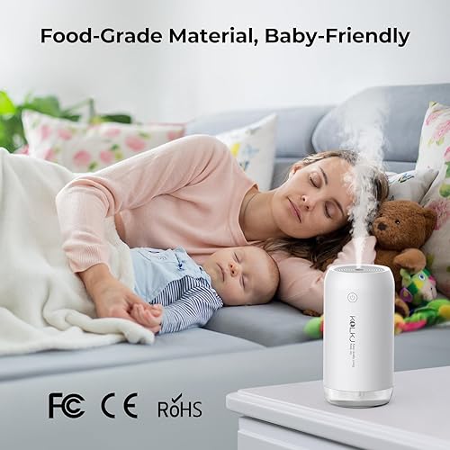 Miniatura 4 de Mini humidificador portátil, humidificador silencioso de niebla fría, humidificador de escritorio personal USB para dormitorio, oficina, plantas,