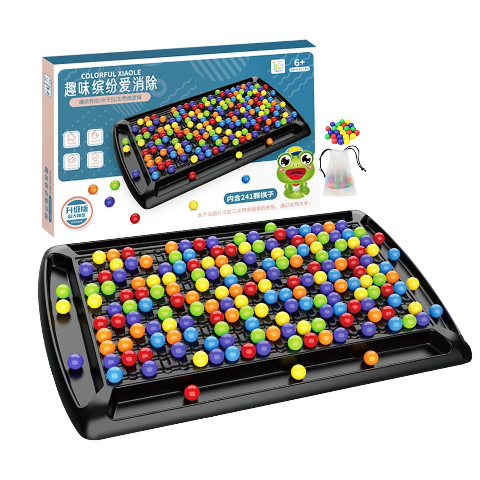 Jeu de société intellectuel double duel, jeu de société Rainbow Ball Elimination, jeu de société pour enfants et adultes, échiquier - Boules colorées (2 à 4 personnes Jeu de société intellectuel double duel, jeu de société Rainbow Ball Elimination, jeu de société pour enfants et adultes, échiquier - Boules colorées (2 à 4 personnes