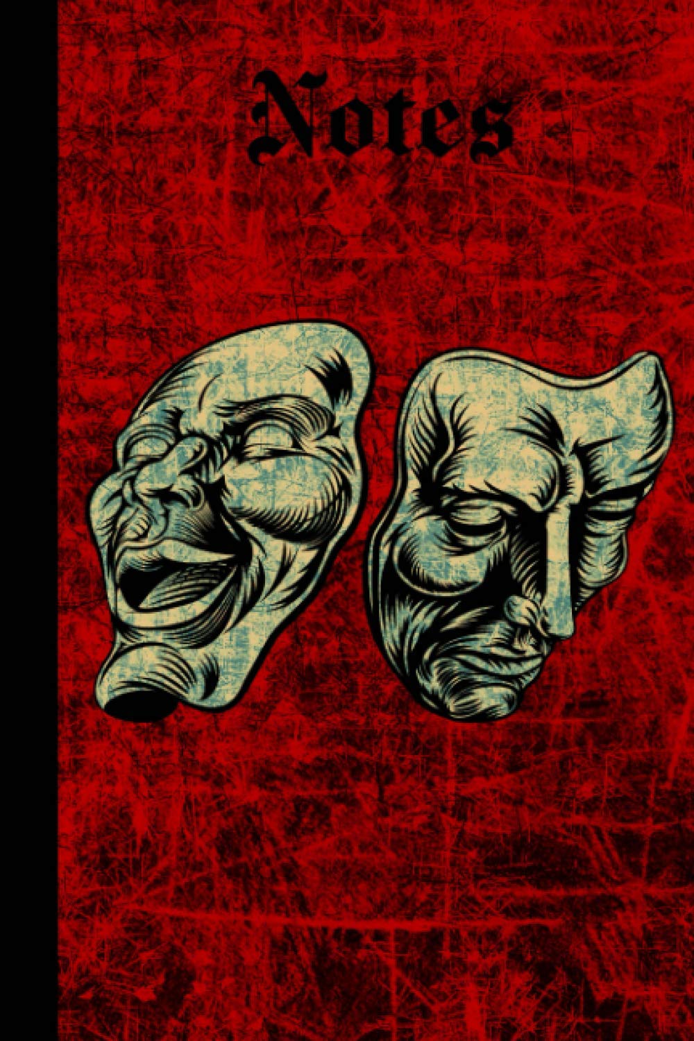Notes: Theatre Notebook/Journal with Comedy Tragedy Mask Themed Pattern|6x9|100 Wide Ruled Pages|Soft Cover|Theatre Musical Broadway Gift for Theatre Lovers, Actors, Drama Students, Directors