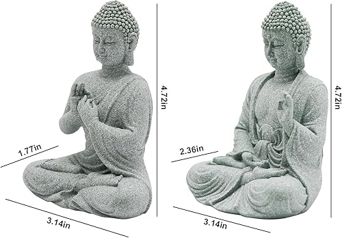 Miniatura 3 de VIKKSAER 2 piezas de estatua de micro buda para jardín asiático, paisajismo subacuático, decoración zen del hogar, pequeñas estatuas de Buda de