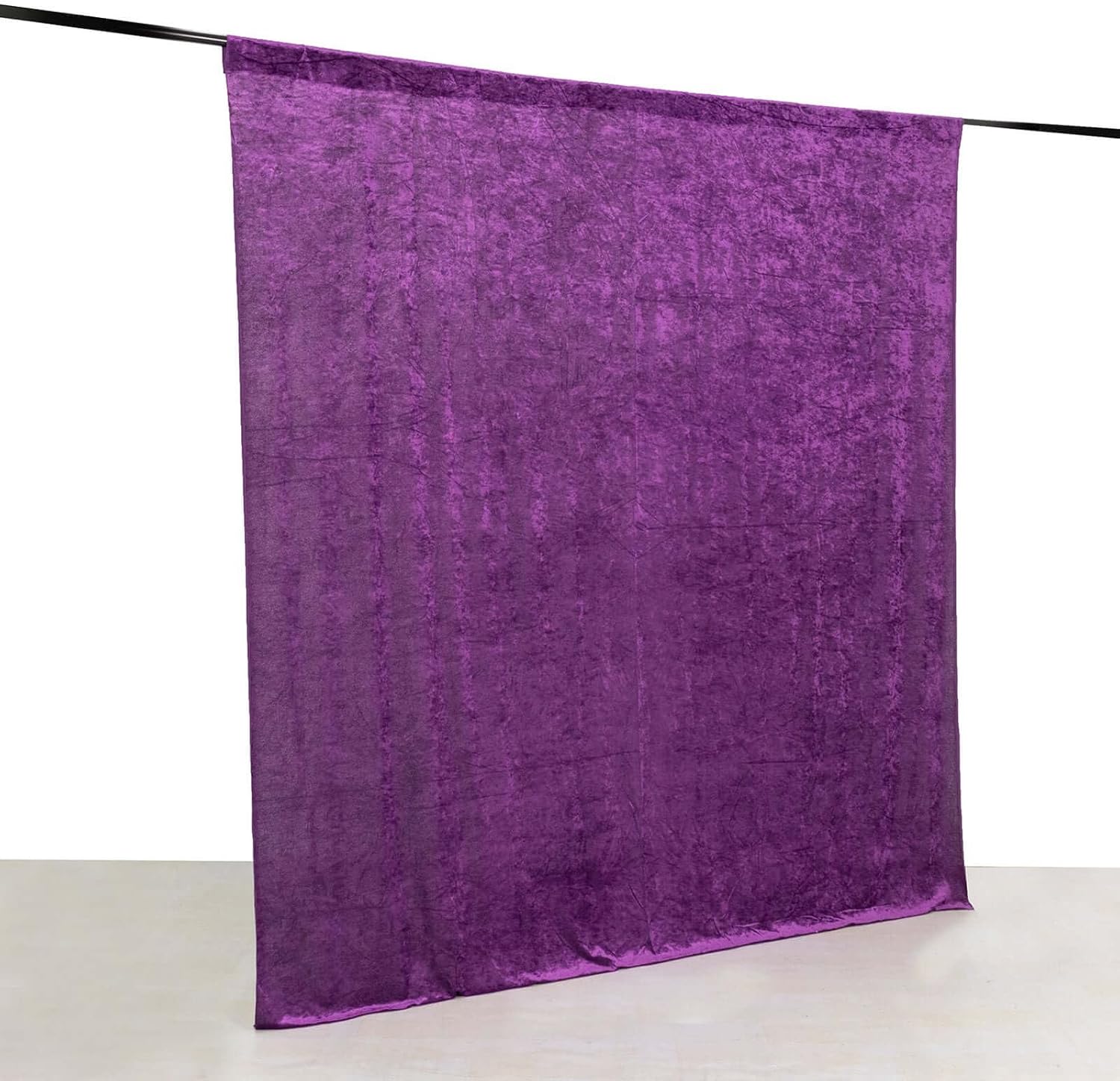 Efavormart 8Ft Purple Premium Velvet Backdrop Curtain Panel Drape Background for Events
