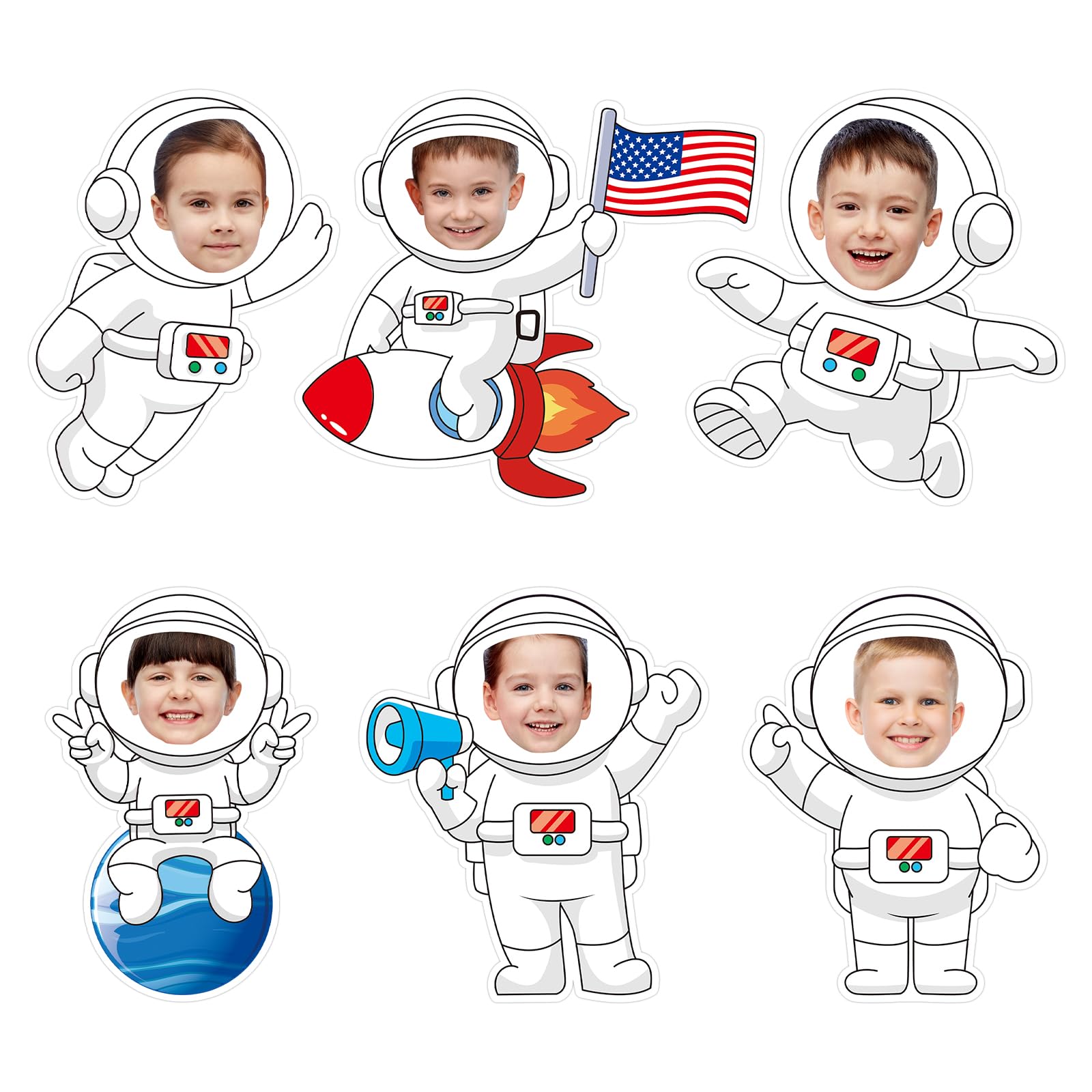 36 Pcs Astronaut Cutouts for Bulletin Board Decoration Outer Space Theme Cutouts with Photo Space for Teacher DIY Craft for Galaxy Classroom Wall Décor