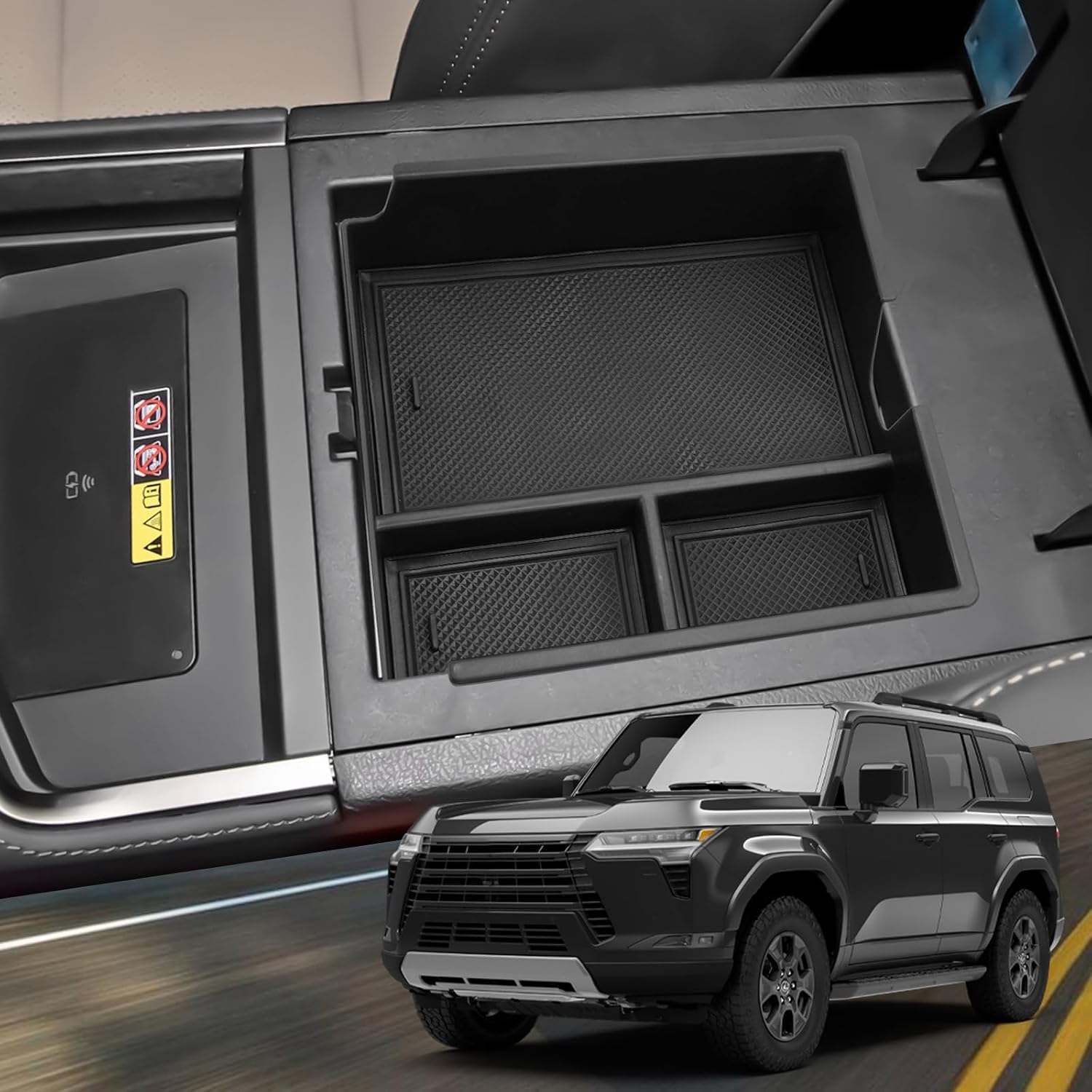 Compatible with 2024 Lexus GX 550 Center Console Organizer for Lexus GX550 2024 Accessories for 2024 2025 Lexus GX550 Premium/Luxury/Overtrail Middle Console Storage Box GX550 (Not Fit Cool Box)
