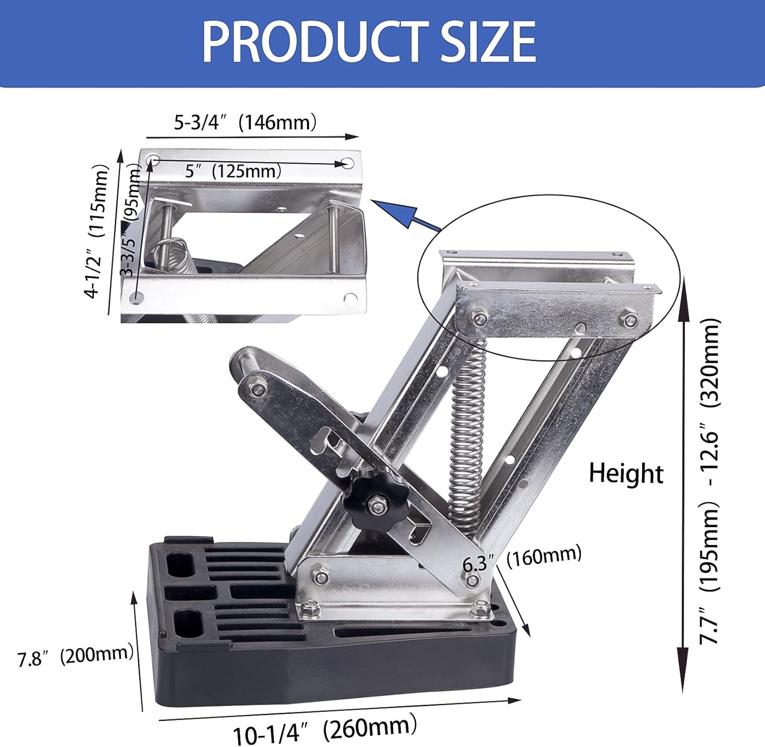 M-ARINE BABY Outboard Motor Bracket Kicker for Boat, Marine Auxiliary Trolling Mount 7.5-20hp : Sports & Outdoors