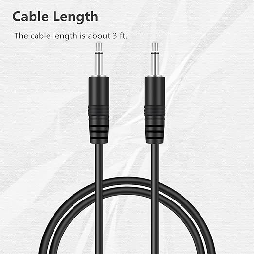 2 Pack 3ft Cable Audio 3.5mm TS Mono Macho a Macho miniatura 4