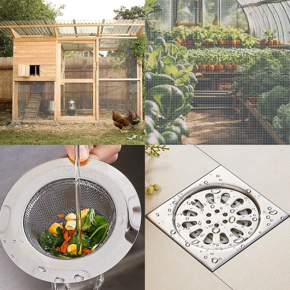 Grillage Fine Maille 40 x 248 cm, Grillage Anti Rongeur Grille Métallique Fine Grille INOX, Filet Anti Insecte Filet Anti Moustique Grillage Métallique pour Jardin Aérations