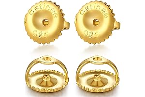 14k Gold Plated 2 Pairs Screw On Twist Earring Backs for Studs