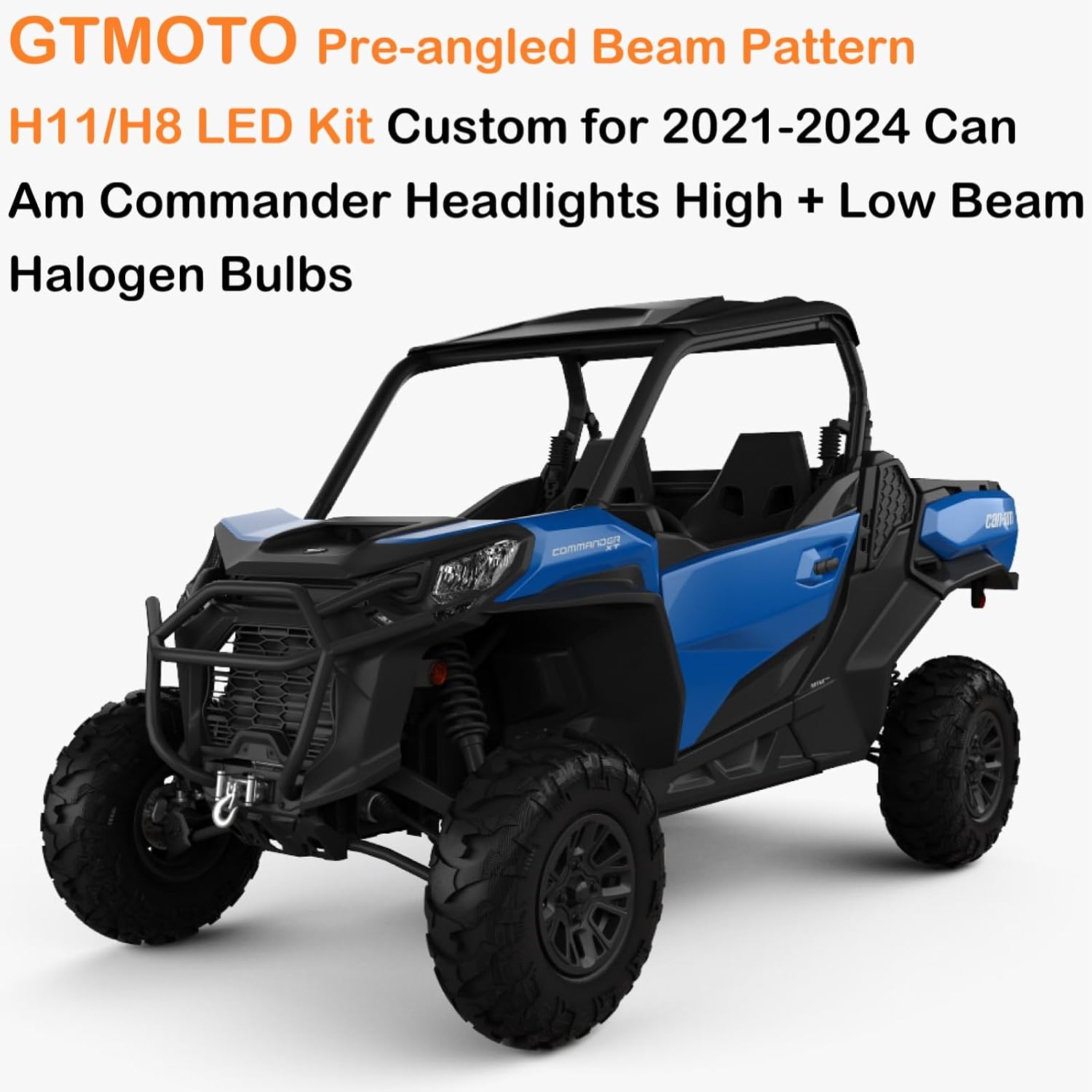 H11 LED Bulb for Can Am Headlight 715900141, OE 12V 55W H11C H11LL H11SU H11ST Dim Low Beam Replacement, 6000K Bright White Custom ATV UTV Can-Am Defender Outlander Offroad Head Lights, 2-Pack