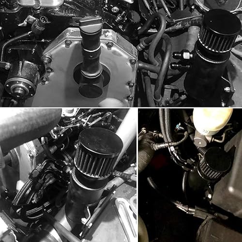 Miniatura 7 de EVIL ENERGY 10AN - Lata de captura de aceite deflectado, tanque de respiración de aceite con válvula, aluminio universal de 25.4fl oz, negro