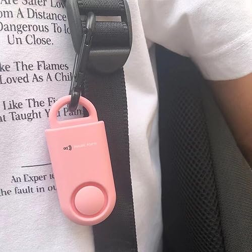 Miniatura 3 de Paquete de 2 alarmas de seguridad personal de sirena de 130 db con sonido fuerte, alertas de emergencia con mosquetón, cordón. Llavero de