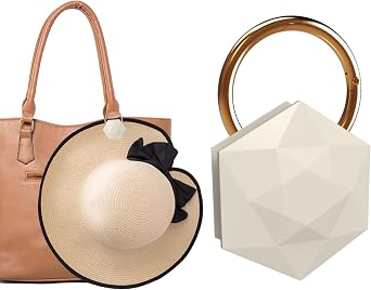 Magnetic Hat Clip for Travel on Bag High Strength Magnet Hat Holder Fits on Backpacks Purses Totes Diamond Exterior Design, Stylish and Generous, Creative Gift for Women Beige