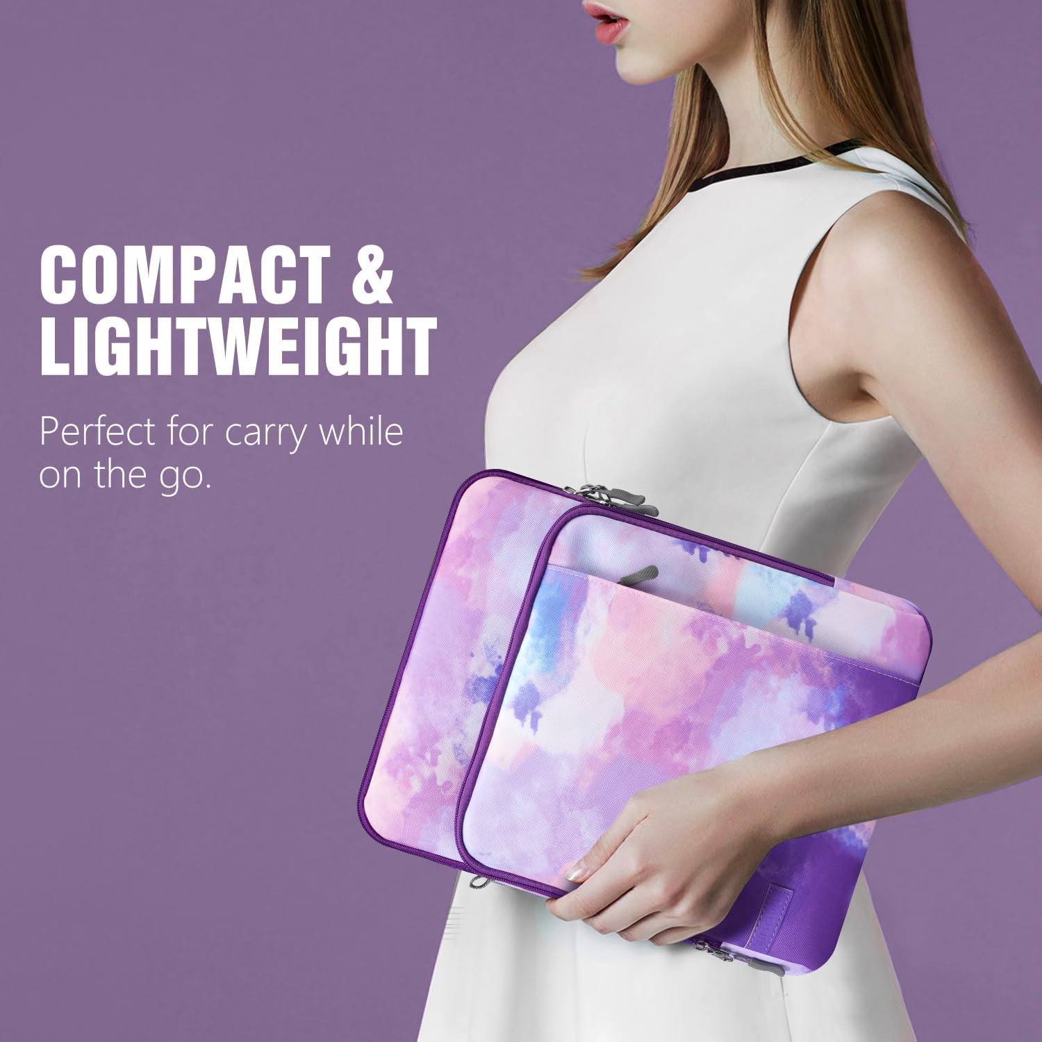 TiMOVO 13.3-14 Inch Laptop Sleeve Carrying Bag with Pockets for MacBook Neo 13", MacBook Air 13.6", Mac Pro 14", HP Dell ASUS Lenovo, Computer Sleeve Bag with Shoulder Strap, Purple
