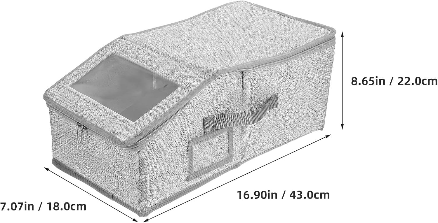 SECFOU Foldable Large Capacity Baseball Cap Storage Box with Dustproof Lid and Zipper, Multifunctional Hat Organizer Case for Travel and Closet Use