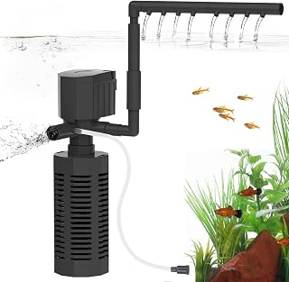 Aquarium Internal Filter for 10-55 Gallon Tanks, 15W Power Biochemical Sponge Fish Turtle Tank Filter with Aeration System, Silent Submersible Filters