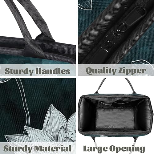 Miniatura 4 de Travel Duffel Bag Ink Lotus Gym Bags for Women Men, Lightweight Waterproof Weekender Overnight Bags Carry On Travel Tote Bag