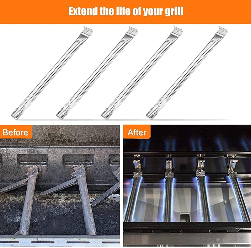 GFTIME Rozsdamentes Acél Égő Csere 11631 4 Darabos Szett Grill Chef Kenmore Sears K Mart Lowes Grillekhez