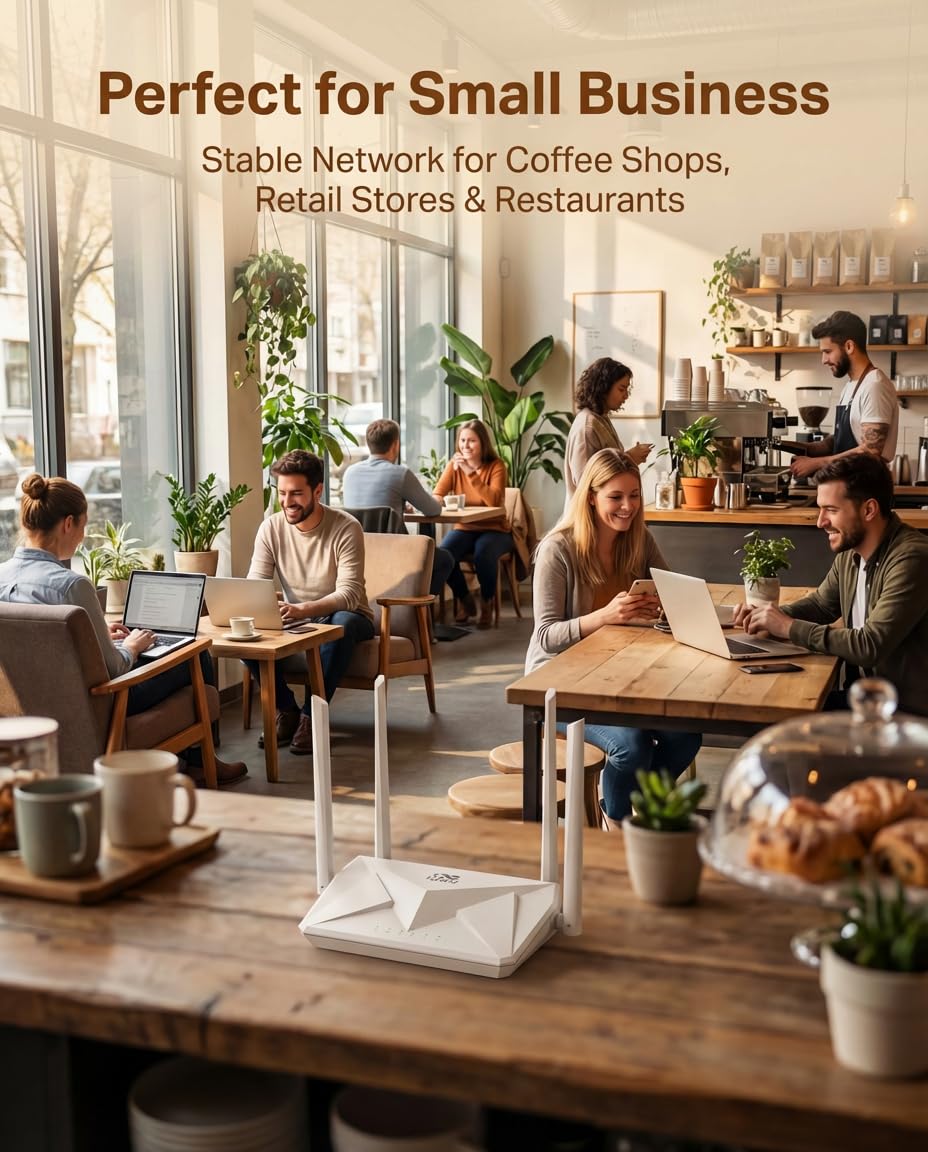 InHand Networks AX3000 Router Wi-Fi 6, router wireless Gigabit Dual Band, sicurezza WPA3, IPv6, controllo genitori, rete ospite, 160 MHz, 1024-QAM, MU-MIMO, OFDMA, bassa latenza per casa o ufficio