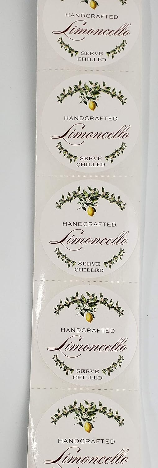 LIMONCELLO LABELS, Garland Style, 2" ROUND CIRCLE - 12 / PKG