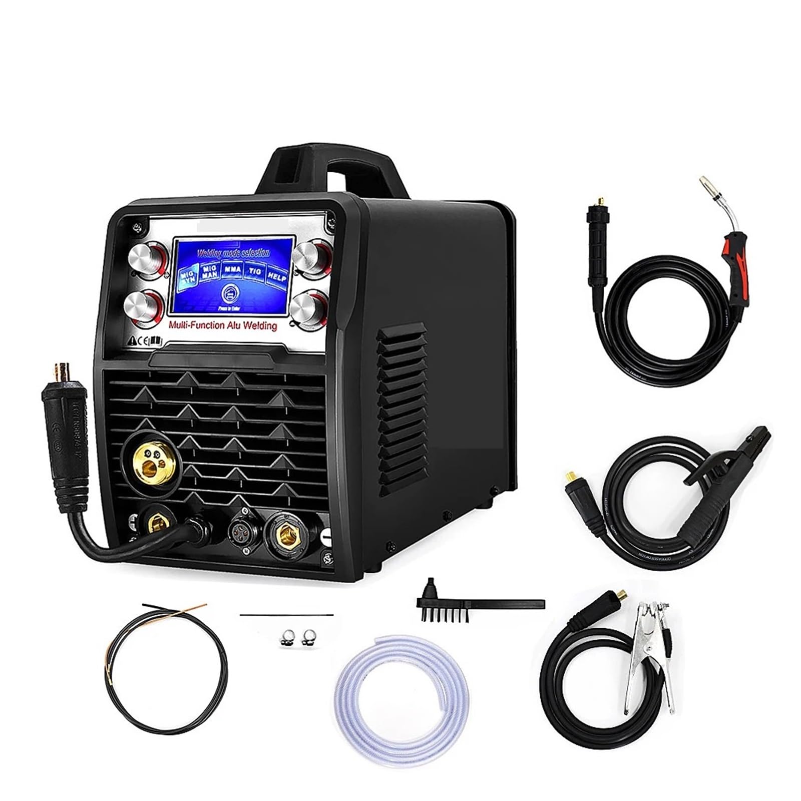 Saldatrice Mig 200A Gasless Gass Mig Alluminio Arc MMA Tig 5 in 1 HBM2280 Macchina for Saldatura semiautomatica Strumenti(No Tig To+RCH)