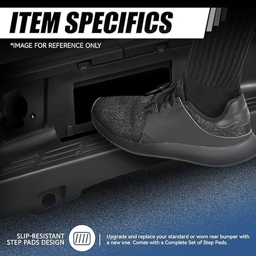 Miniatura 4 de Auto Dynasty Parachoques trasero compatible con Chevy Silverado GMC Sierra 1500 2007-2013, con orificios para sensor de estacionamiento, repuesto