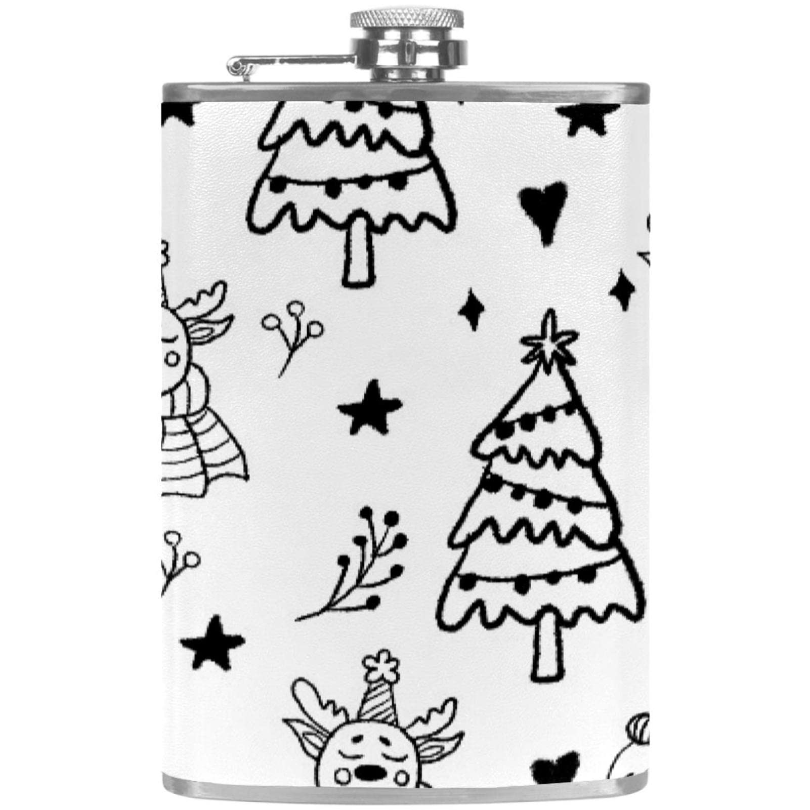 Flasque de Noël en acier inoxydable avec entonnoir pour liqueur