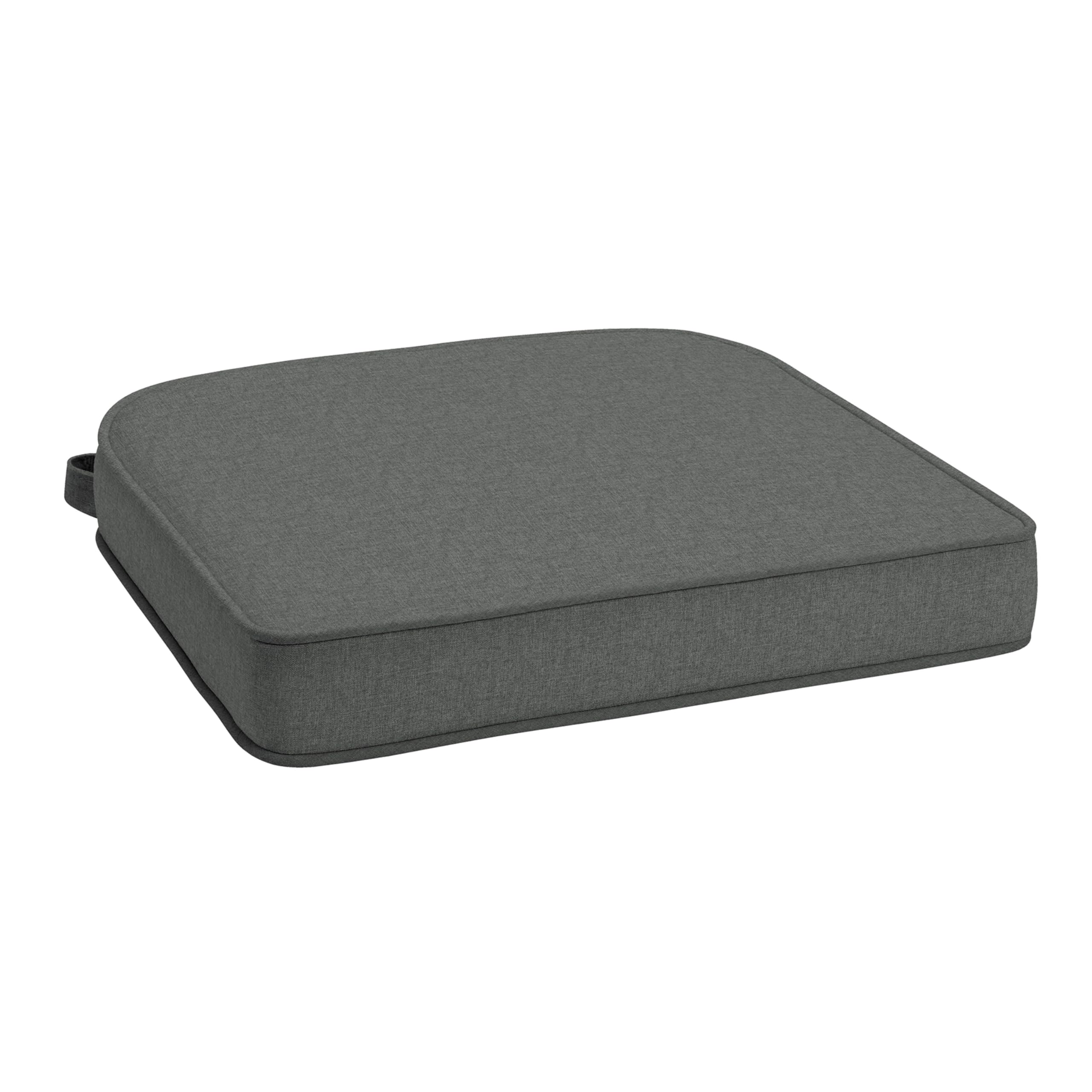 Arden Foam Outdoor Double Welted Round Back Seat Cushion, 20 x 19, Made with ProFoam, Rain-Proof, Fade Resistant, Heathered Charcoal Woven Solid-image-26