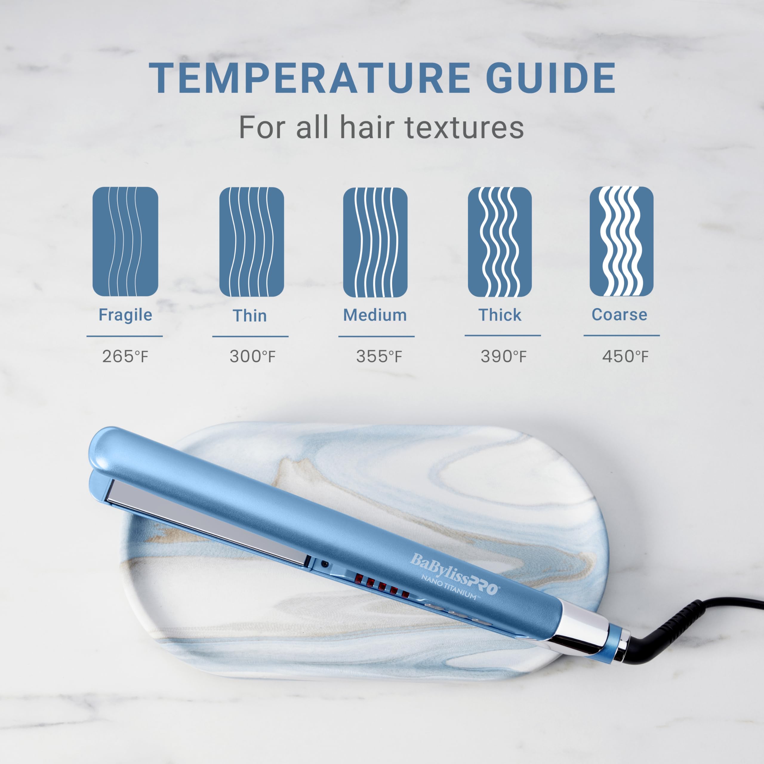 BabylissPRO Nano Titanium Ultra-Sleek Hair Straightener, Flat Iron for All Hair Types