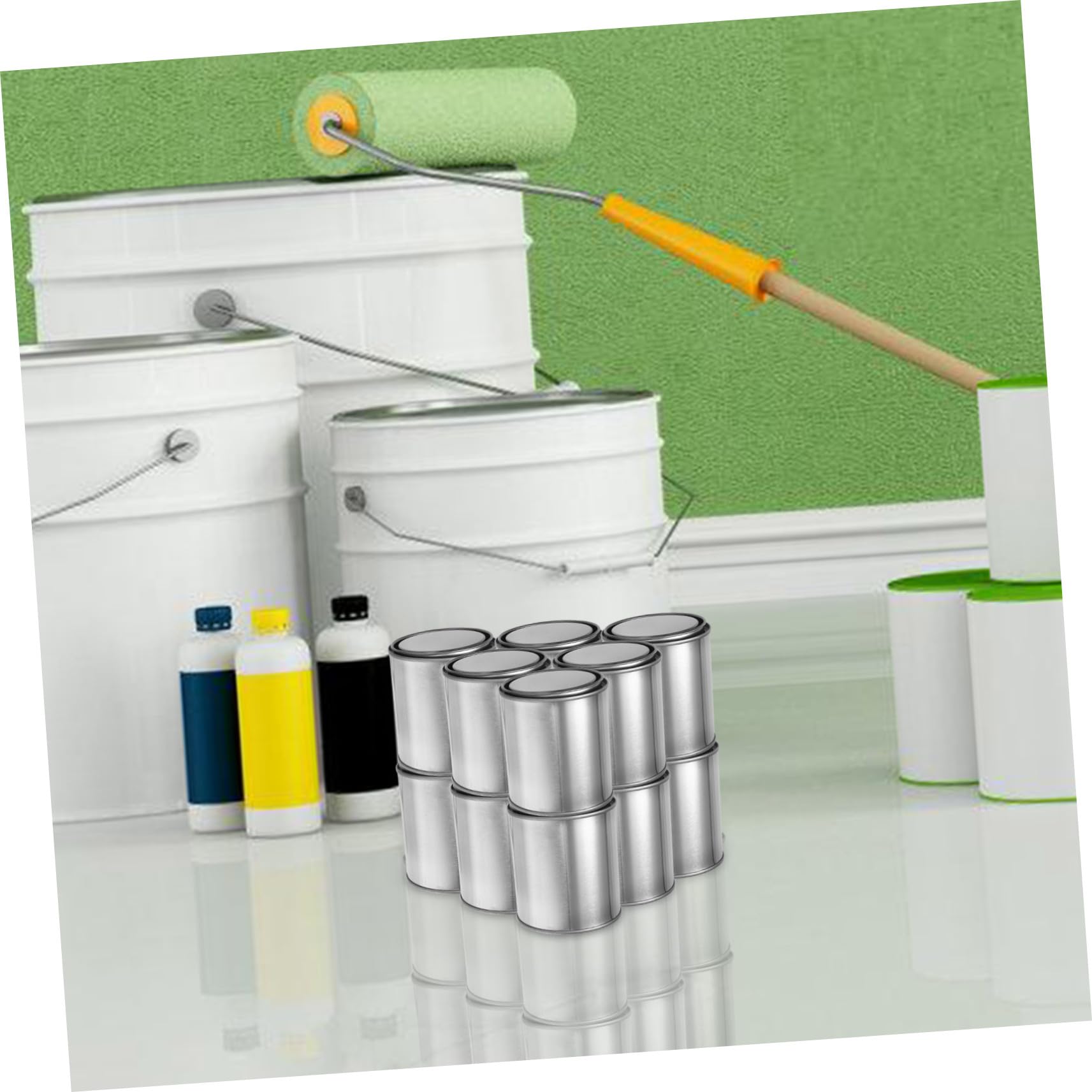 Didiseaon Latas de Pintura Metálicas Vacías Contenedores de Almacenamiento con Tapas Latas de Pintura Pequeñas para Manualidades y Proyectos de Bricolaje