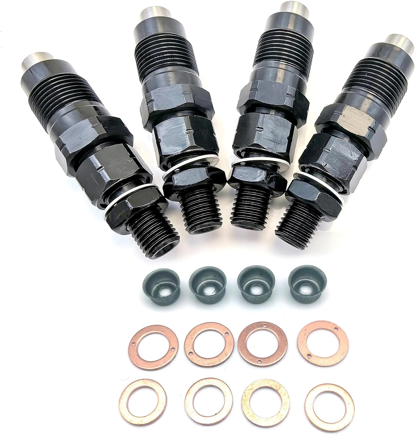4pcs Fuel Injector + Seal Kit With Heat Shield 154-3018 252-1446 Compatible with CAT 3024 C2.2 3013C 216B 226B 242B 247B