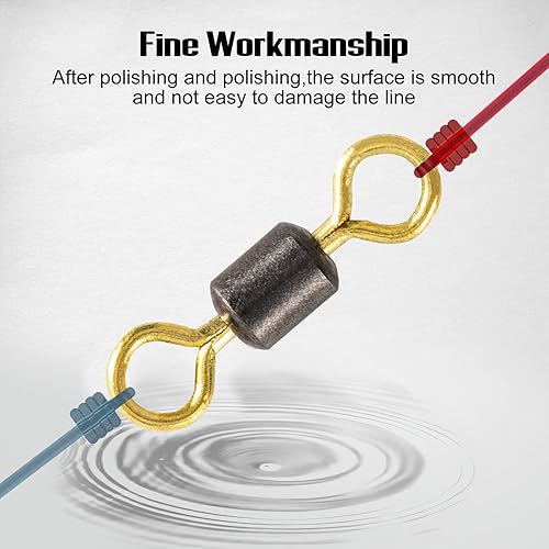 Miniatura 3 de Goture Rodamiento de bolas rodantes Pesca giratoria,Giratorios de pesca,Rodamientos de bolas,Coast Lock Snap Swivels,Giros a presión de bloqueo