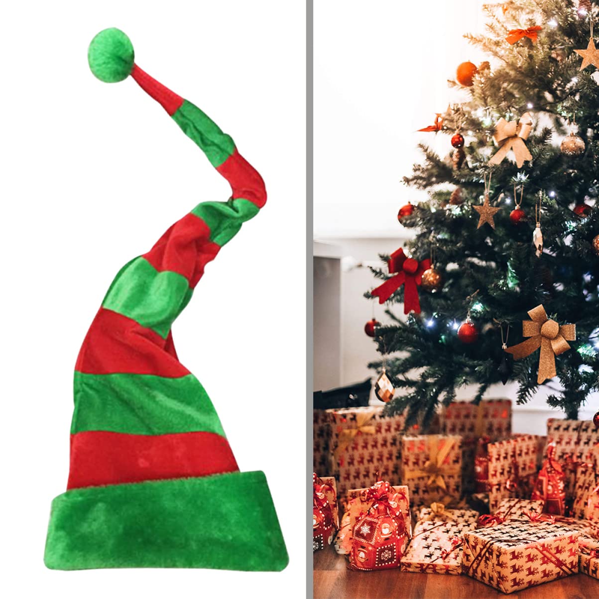 PRETYZOOM 4 Piezas sombrero largo de navidad gorra de elfos sombrero de elfo de fiesta felpa ropa infantil gorras para hombres novedad sombrero de navidad sombrero de fiesta de navidad