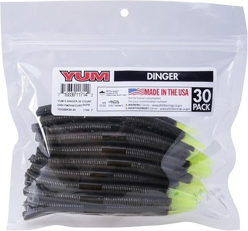 Yum YDG5BK59-30 soft-lure, Green Pumpkin/Chartreuse Belly