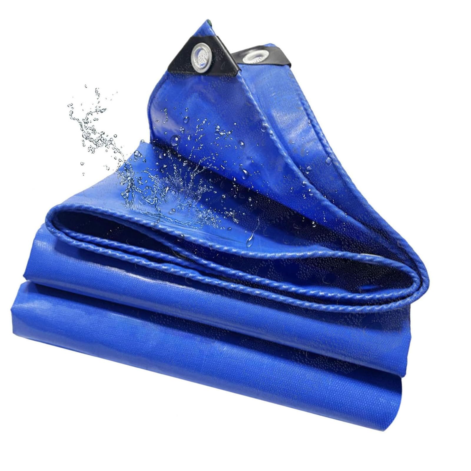 Lona con ojales 190x200 cm toldo impermeable exterior y cubierta reforzada de coche azul