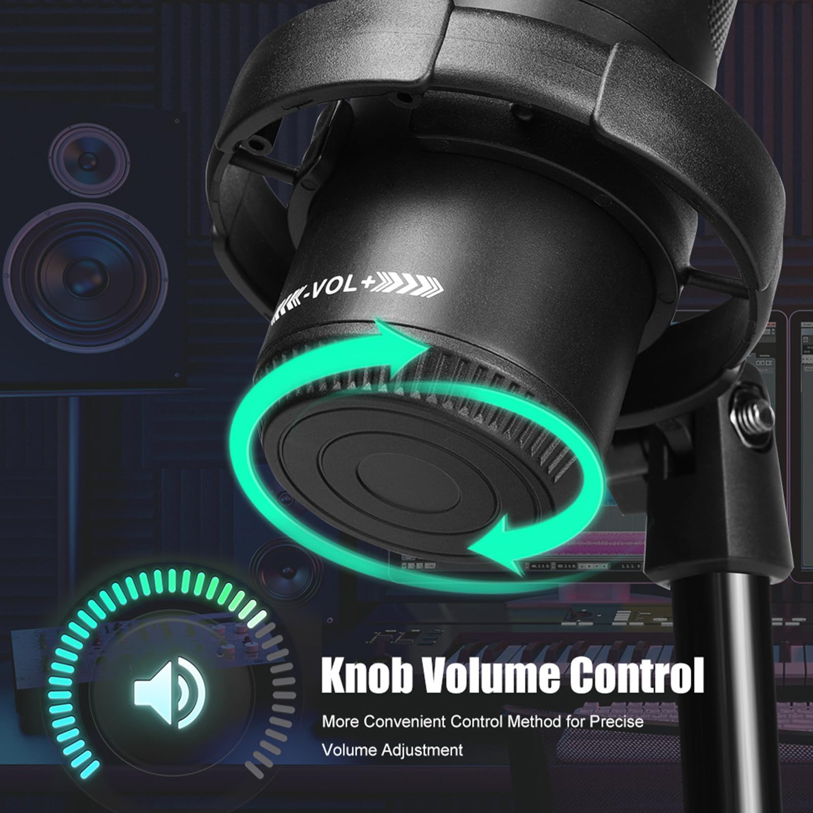 Micrófono USB de estudio profesional con filtro reductor de ruido para transmisión de video y canto profesional, micrófono condensador USB con filtro de ruido para transmisión