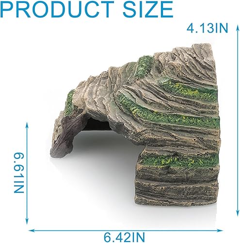 Reptile Hides and Caves Bearded Dragon Terrarium Decor Reptiles Hide Snake Aquarium Cave Reptile Accessories Resin Simulation Rock for Lizards Tortoise Turtle Snake