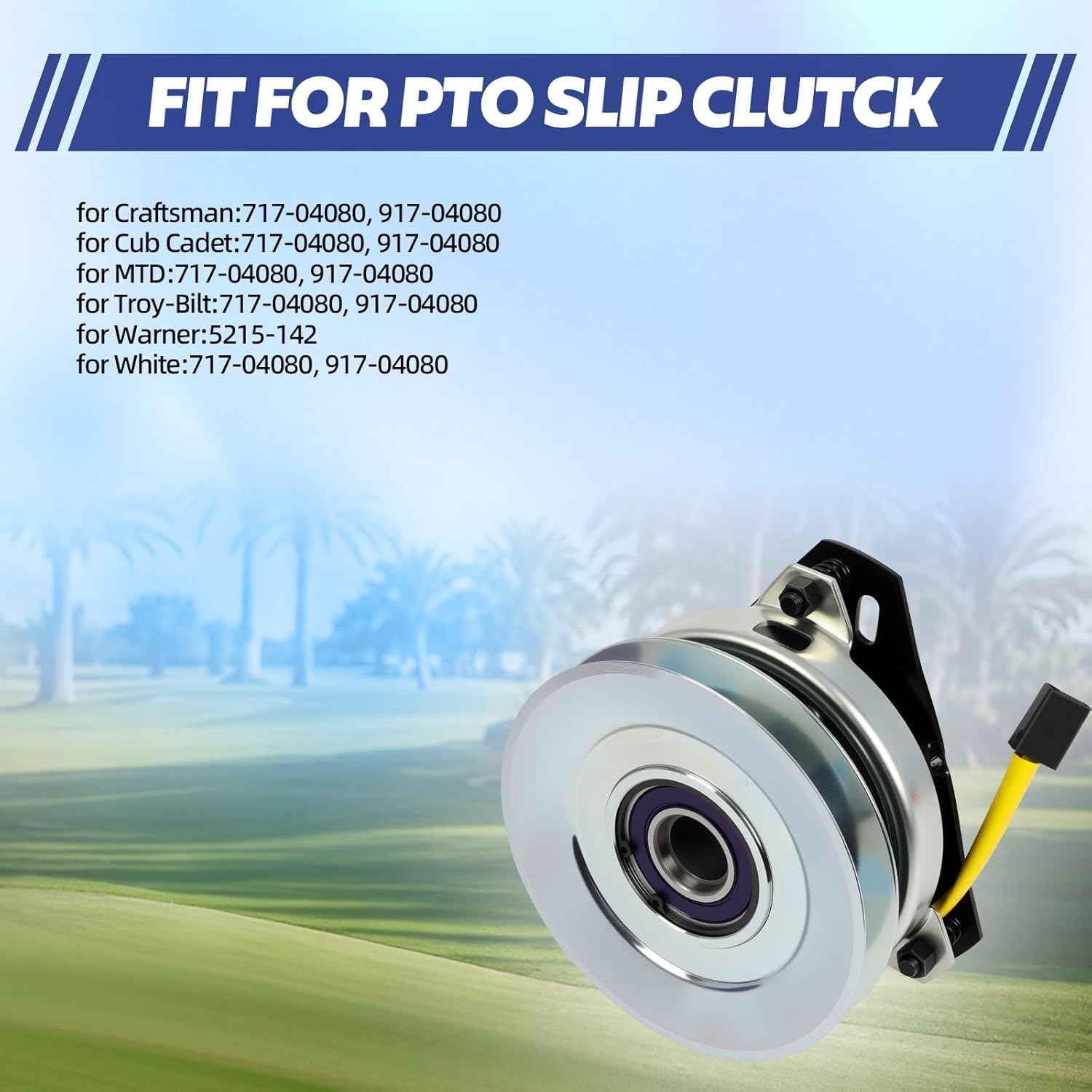 Electric PTO Clutch for Craftsman Cub Cadet MTD Troy-Bilt Warner LT1042 717-04080 917-04080 5215-142 Compatible with GT1222 LT1022 LT1024 LT1045 LT-2200