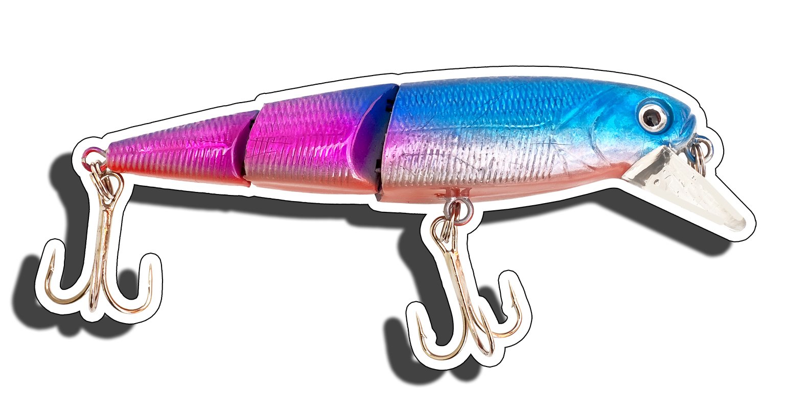 cutr bug fishing lure Sticker Vinyl Die Cut Crank Bait Decal Purple White Fish Tackle Box Labels Jitter : Sports & Outdoors 4500 Please Select One:No Standoffs - Fish White to a welded NGK Long Shot Surf