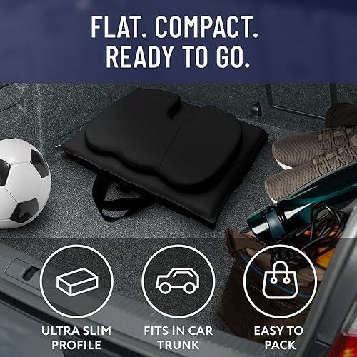 Miniatura 6 de Everlasting Comfort Asientos de estadio con soporte de respaldo, sillas de espuma viscoelástica ajustables con respaldo y cojín, portátil, cojín de