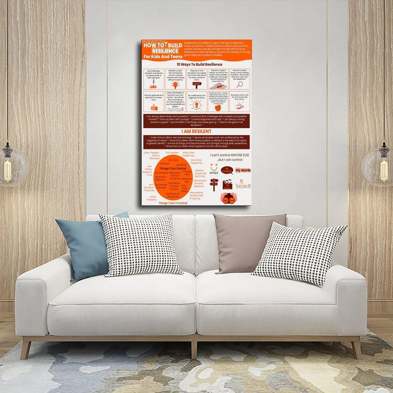 Kunstdruck auf Leinwand, Motiv: Trauma Resilienz, Bewältigungsfähigkeiten, Stressbewältigung, PTSD-Adversity für Kinder, Teenager, Wanddekoration, Poster, Zuhause, Bar, Restaurant, Garage, Café