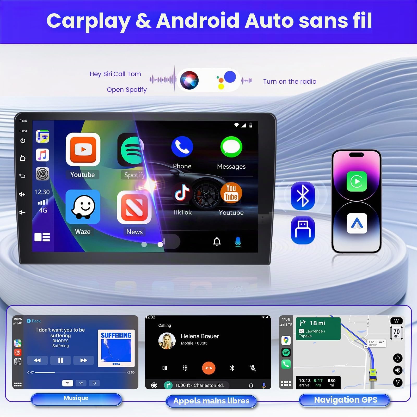 Inefala 2G+64G 9'' Autoradio Android 15 pour Toyota Yaris/Vizi 2005-2011