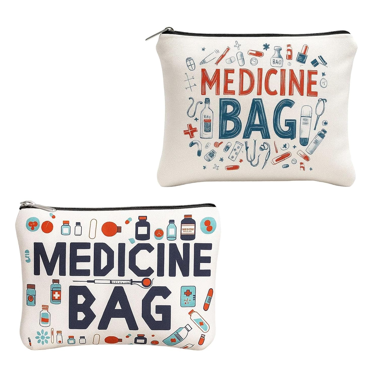 GZRC-YDDK 2Pcs Medicine Pouch for Travel, Travel Toiletry Pouch, First Aid Bag Ideal for Family Trips, Outdoor Camping, Em...