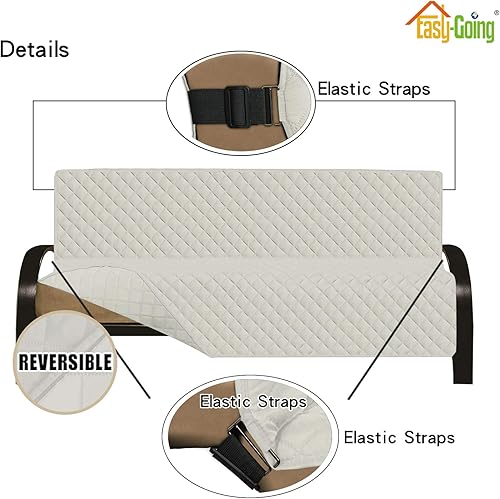 Miniatura 703 de Easy-Going - Funda reversible para sofá, resistente al agua, con varillas de espuma y correas elásticas, protector de muebles para mascotas y perros