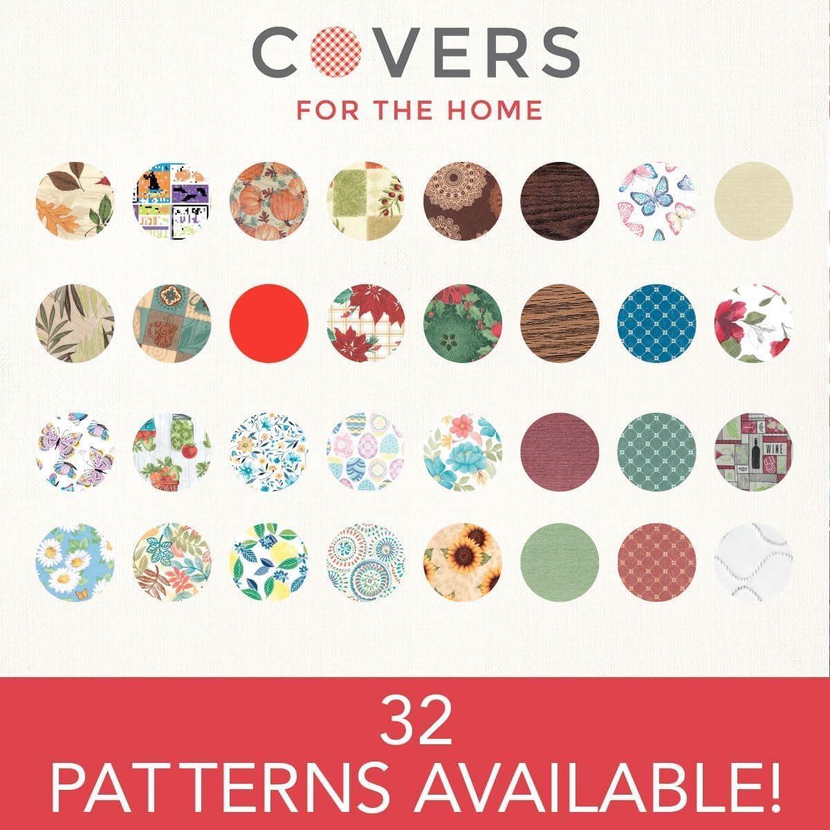 Covers For The Home Deluxe Elastic Edged Flannel Backed Vinyl Fitted Table Cover - Easter Pattern - Extra Large Round Best for 57"- 65" Round