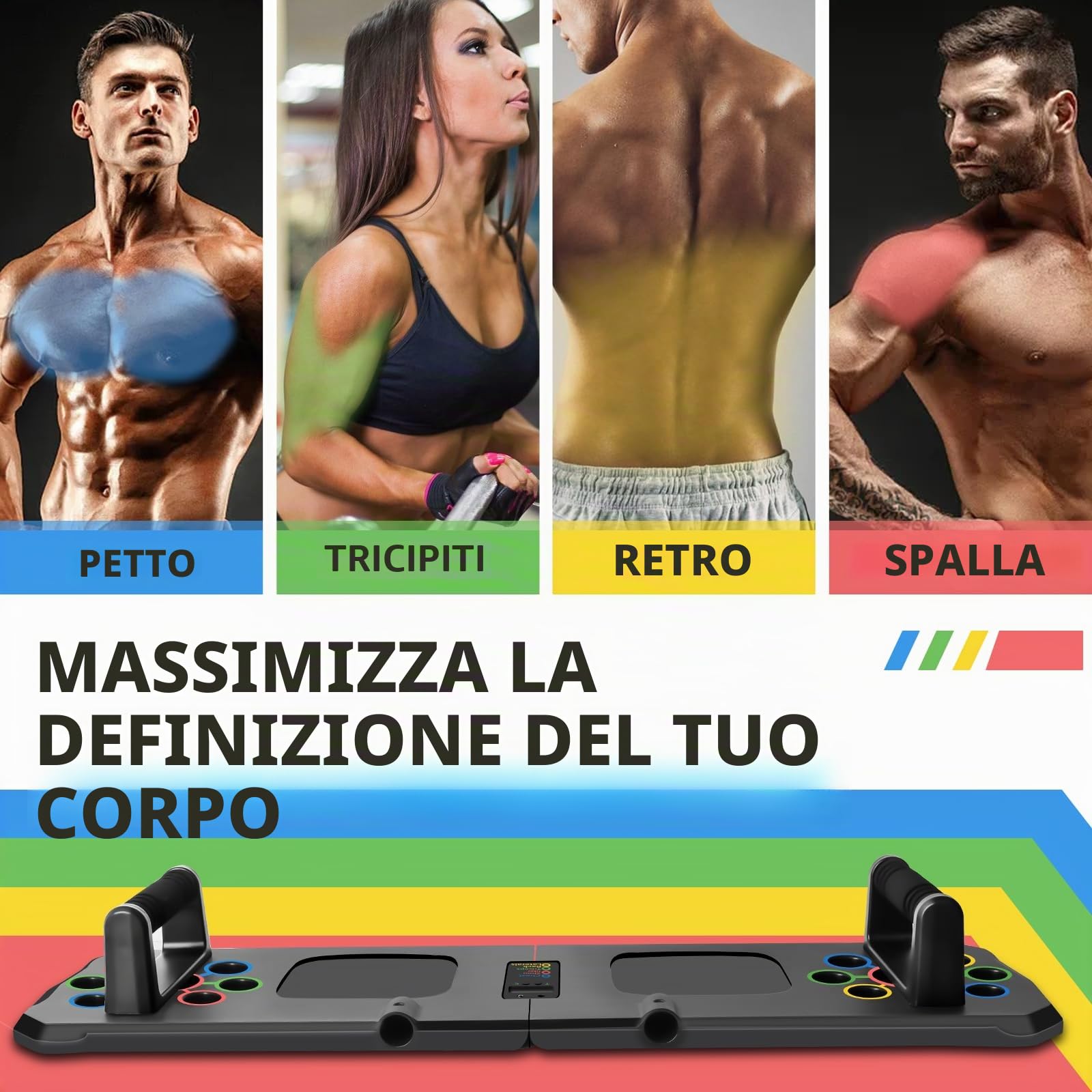 Tabella per flessioni con conteggio automatico, 24 in 1, attrezzatura per esercizi da casa, Ideale per allenare i muscoli del torace, bruciare grassi e potenziare, Perfetta per l'allenamento a casa