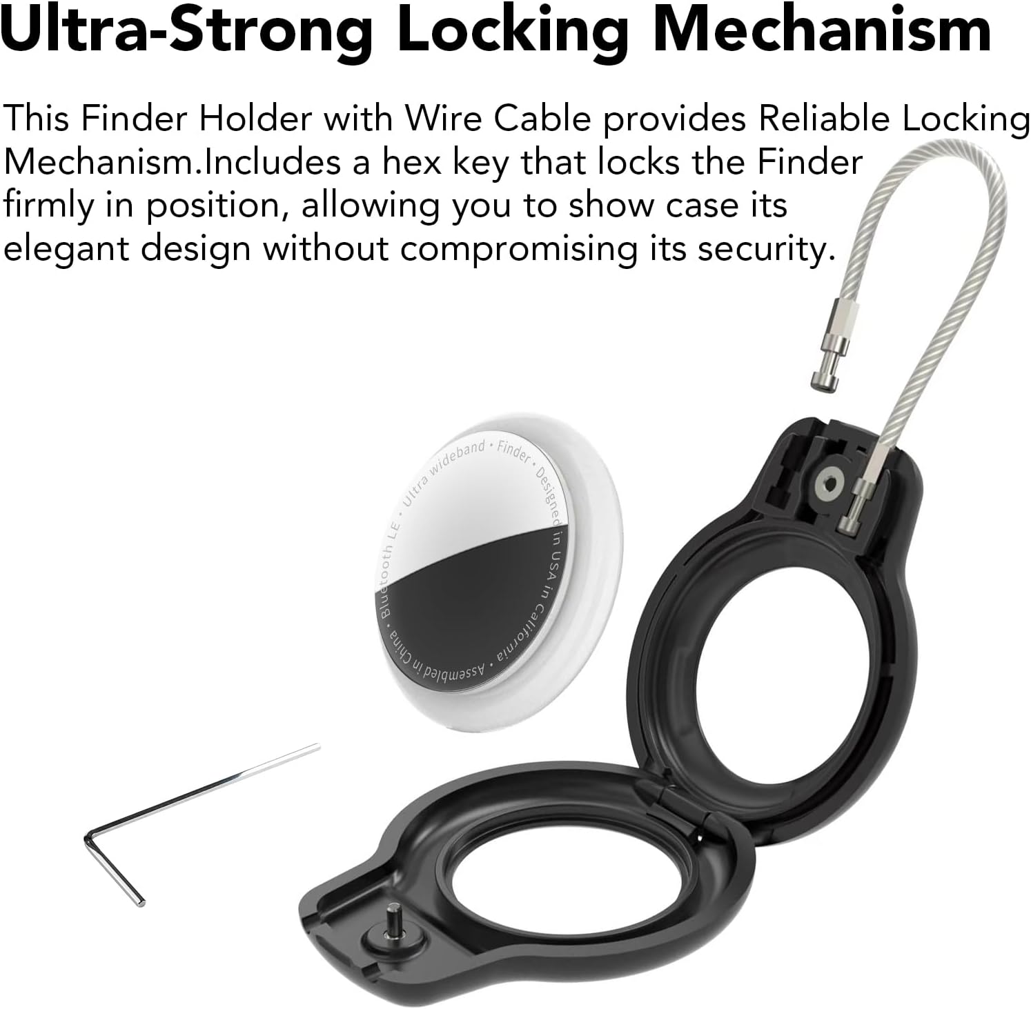 SPGUARD for AirTag Holder Case with Keychain, Air Tags-4 Pack for Apple Air Tag Holder with Wire Cable Lock Key Ring Chain Air Tagholder Accessories for GPS Item Tracker Kids,Keys,Luggage - Image 2