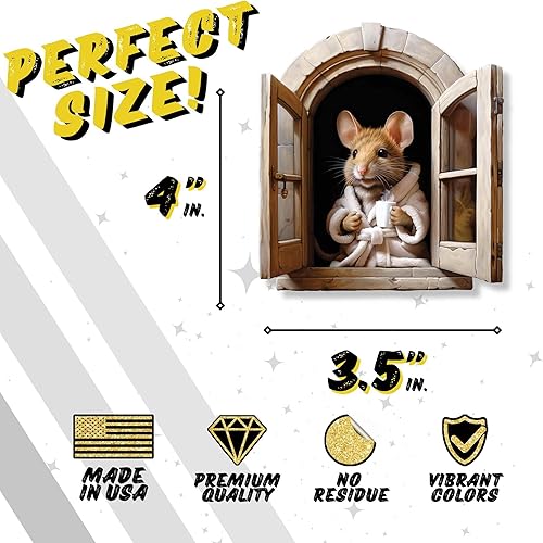 Miniatura 19 de The Mice That Stole Christmas - Calcomanía de pared, decoración navideña, extraíble, amantes de la Navidad, niños, calcomanías de pared con agujero