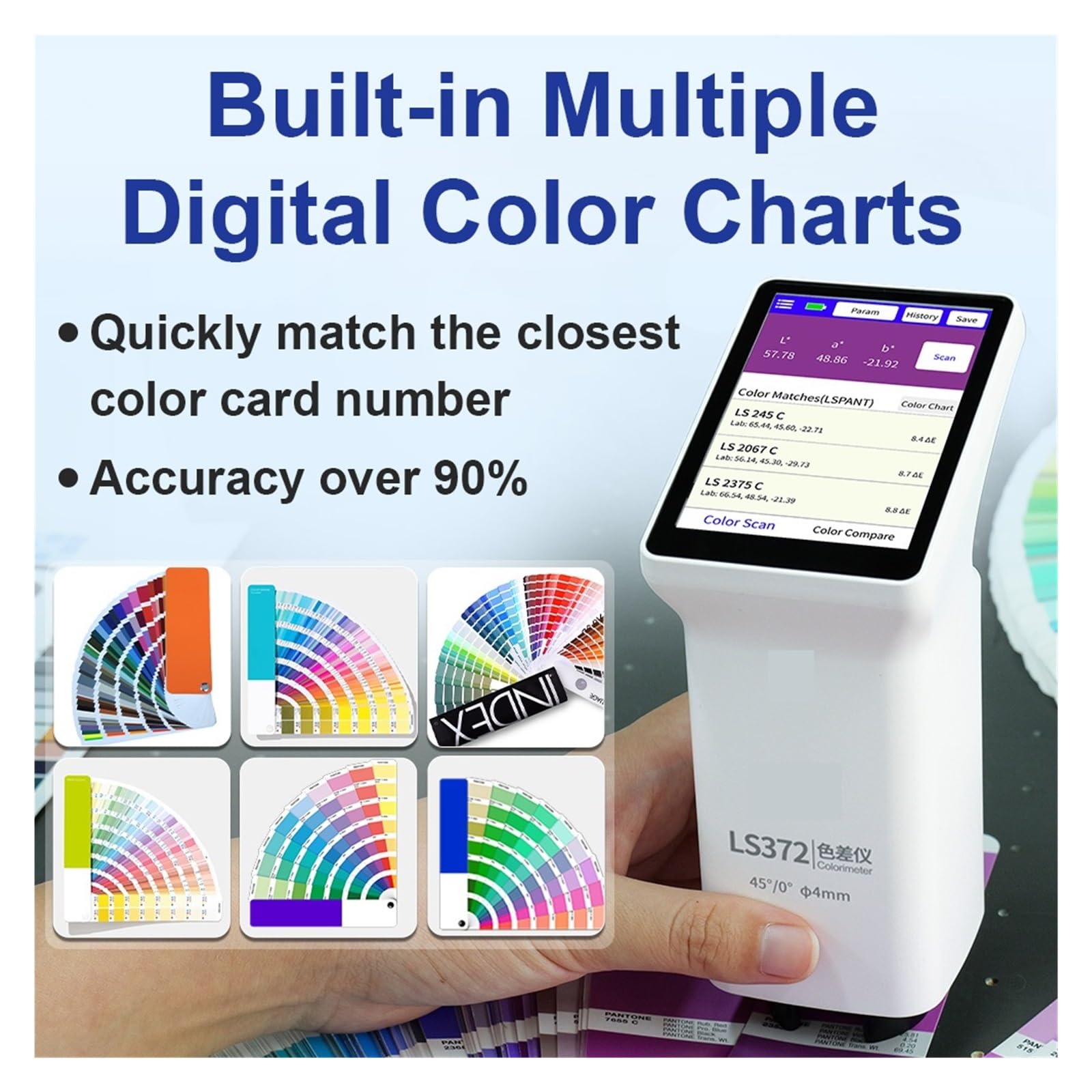 Espectrofotómetro, Espectrómetro De Color Superior LS372 45/0 Apertura 4 Mm For El Análisis La Industria Embalaje Papel Imprenta