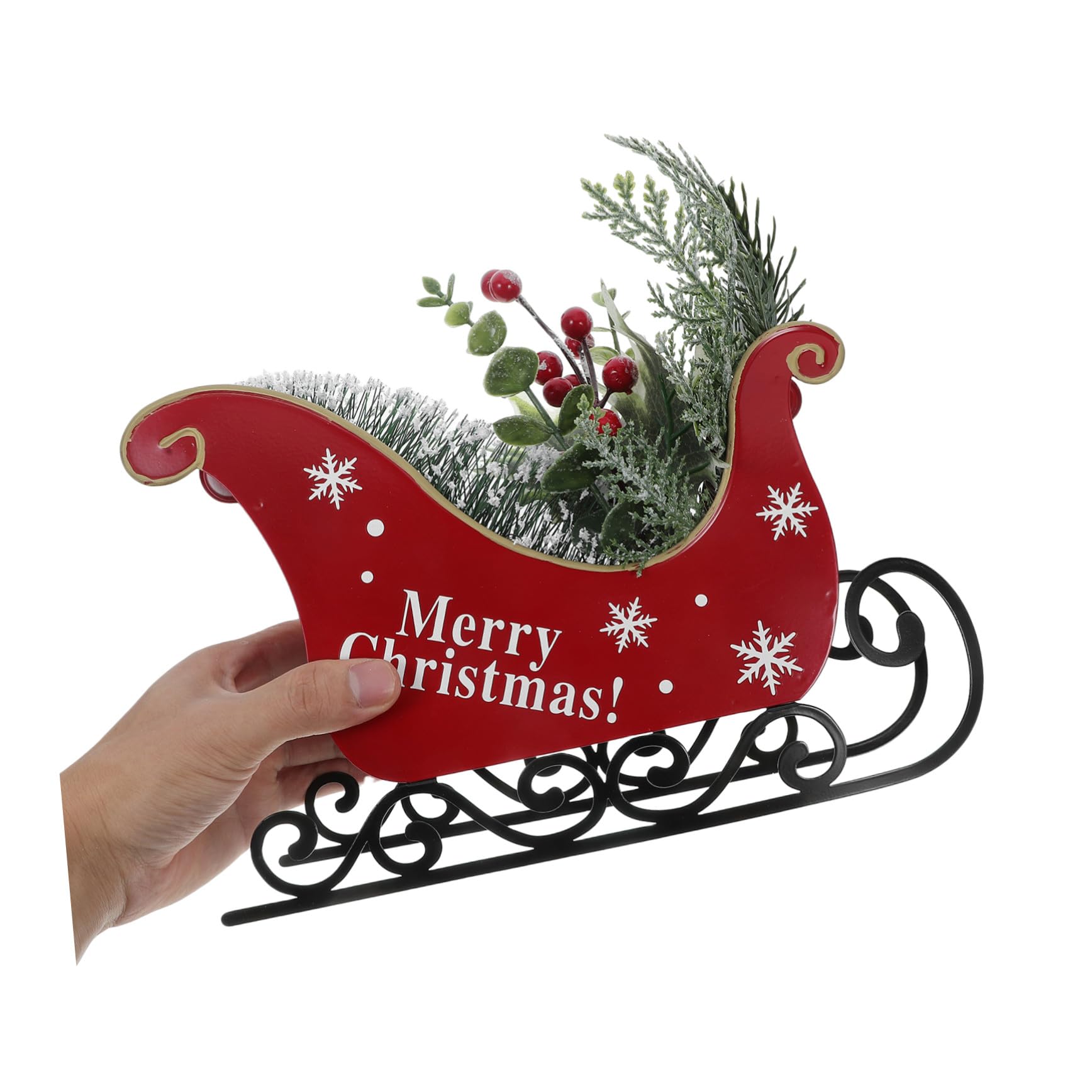 Decoración Mesa Navidad de Hierro Ornamentación Navideña para Interior Centro de Mesa Festivo Hogar